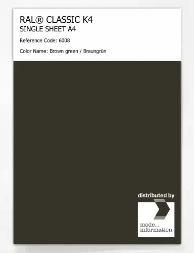 Artikelbild des Artikels “RAL® CLASSIC K4 SHEET SEMI MATT A4 6008 Brown green / Braungrün “