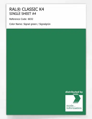 Artikelbild des Artikels “RAL® CLASSIC K4 SHEET SEMI MATT A4 6032 Signal green / Signalgrün “
