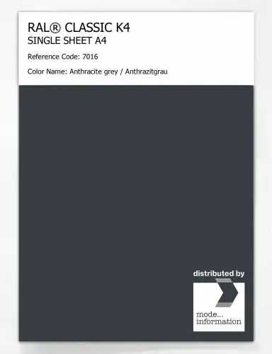 Artikelbild des Artikels “RAL® CLASSIC K4 SHEET SEMI MATT A4 7016 Anthracite grey / Anthrazitgrau “