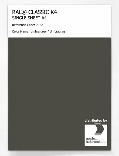 Artikelbild des Artikels “RAL® CLASSIC K4 SHEET SEMI MATT A4 7022 Umbra grey / Umbragrau “