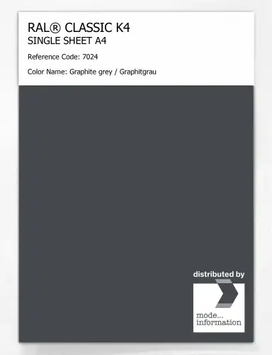 Artikelbild des Artikels “RAL® CLASSIC K4 SHEET SEMI MATT A4 7024 Graphite grey / Graphitgrau “
