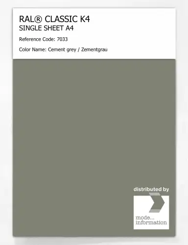 Artikelbild des Artikels “RAL® CLASSIC K4 SHEET SEMI MATT A4 7033 Cement grey / Zementgrau “