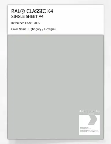 Artikelbild des Artikels “RAL® CLASSIC K4 SHEET SEMI MATT A4 7035 Light grey / Lichtgrau “