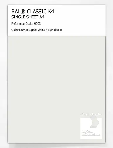 Artikelbild des Artikels “RAL® CLASSIC K4 SHEET SEMI MATT A4 9003 Signal white / Signalweiß “