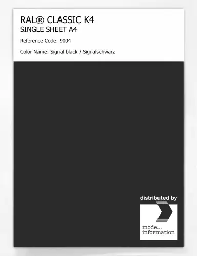 Artikelbild des Artikels “RAL® CLASSIC K4 SHEET SEMI MATT A4 9004 Signal black / Signalschwarz “