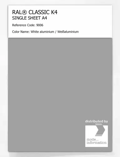 Artikelbild des Artikels “RAL® CLASSIC K4 SHEET SEMI MATT A4 9006 White aluminium / Weißaluminium “