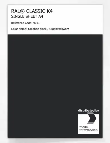 Artikelbild des Artikels “RAL® CLASSIC K4 SHEET SEMI MATT A4 9011 Graphite black / Graphitschwarz “