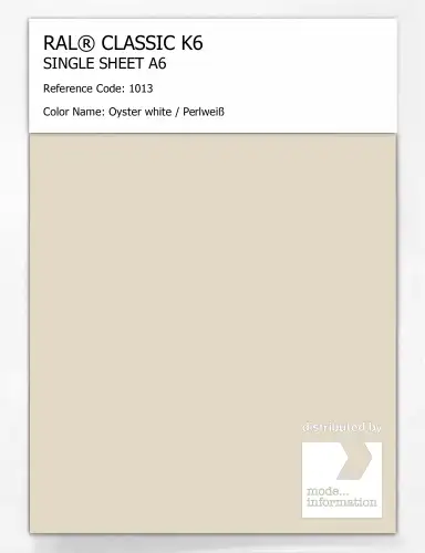 Artikelbild des Artikels “RAL® CLASSIC K6 SINGLE SHEET A6 1013 Oyster white / Perlweiß “