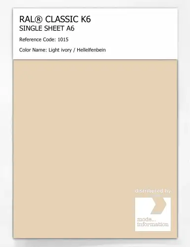 Artikelbild des Artikels “RAL® CLASSIC K6 SINGLE SHEET A6 1015 Light ivory / Hellelfenbein “