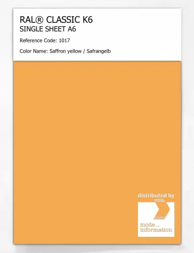 Artikelbild des Artikels “RAL® CLASSIC K6 SINGLE SHEET A6 1017 Saffron yellow / Safrangelb “