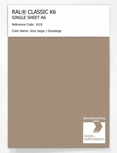 Artikelbild des Artikels “RAL® CLASSIC K6 SINGLE SHEET A6 1019 Grey beige / Graubeige “