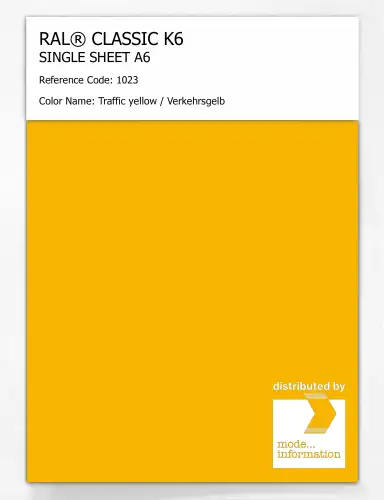 Artikelbild des Artikels “RAL® CLASSIC K6 SINGLE SHEET A6 1023 Traffic yellow / Verkehrsgelb “