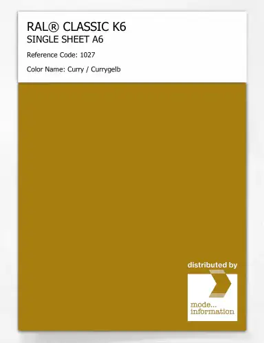 Artikelbild des Artikels “RAL® CLASSIC K6 SINGLE SHEET A6 1027 Curry / Currygelb “