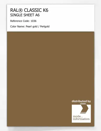 Artikelbild des Artikels “RAL® CLASSIC K6 SINGLE SHEET A6 1036 Pearl gold / Perlgold “