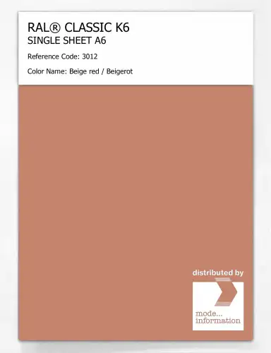 Artikelbild des Artikels “RAL® CLASSIC K6 SINGLE SHEET A6 3012 Beige red / Beigerot “