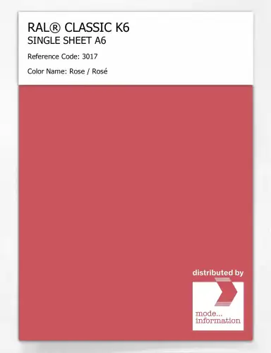 Artikelbild des Artikels “RAL® CLASSIC K6 SINGLE SHEET A6 3017 Rose / Rosé “