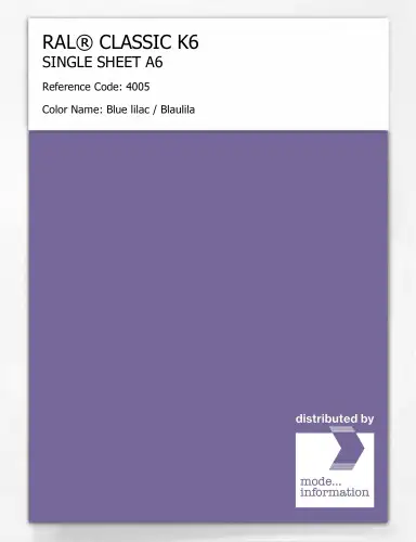 Artikelbild des Artikels “RAL® CLASSIC K6 SINGLE SHEET A6 4005 Blue lilac / Blaulila “