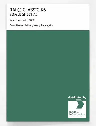 Artikelbild des Artikels “RAL® CLASSIC K6 SINGLE SHEET A6 6000 Patina green / Patinagrün “