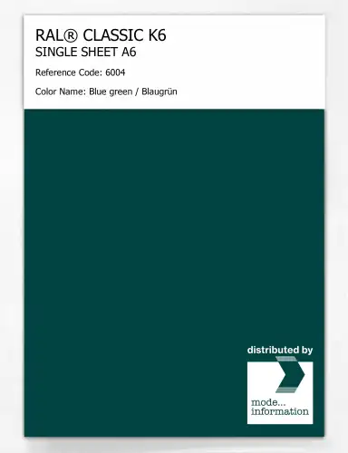 Artikelbild des Artikels “RAL® CLASSIC K6 SINGLE SHEET A6 6004 Blue green / Blaugrün “