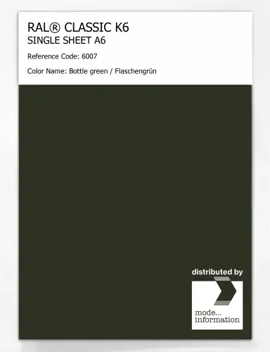 Artikelbild des Artikels “RAL® CLASSIC K6 SINGLE SHEET A6 6007 Bottle green / Flaschengrün “