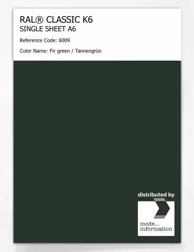 Artikelbild des Artikels “RAL® CLASSIC K6 SINGLE SHEET A6 6009 Fir green / Tannengrün “