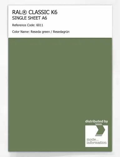 Artikelbild des Artikels “RAL® CLASSIC K6 SINGLE SHEET A6 6011 Reseda green / Resedagrün “
