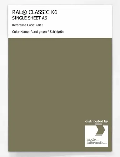 Artikelbild des Artikels “RAL® CLASSIC K6 SINGLE SHEET A6 6013 Reed green / Schilfgrün “