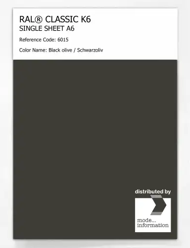 Artikelbild des Artikels “RAL® CLASSIC K6 SINGLE SHEET A6 6015 Black olive / Schwarzoliv “