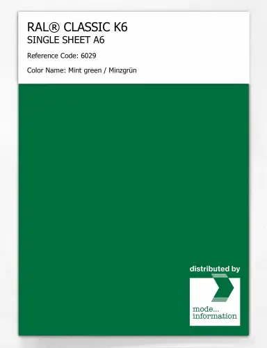 Artikelbild des Artikels “RAL® CLASSIC K6 SINGLE SHEET A6 6029 Mint green / Minzgrün “