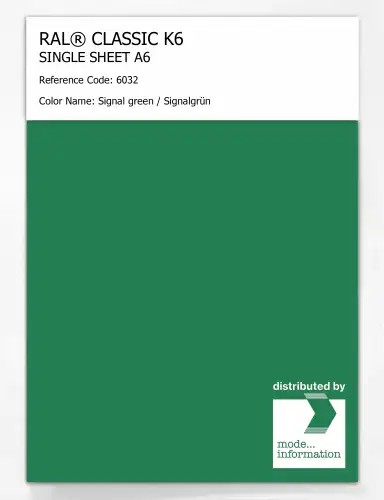Artikelbild des Artikels “RAL® CLASSIC K6 SINGLE SHEET A6 6032 Signal green / Signalgrün “