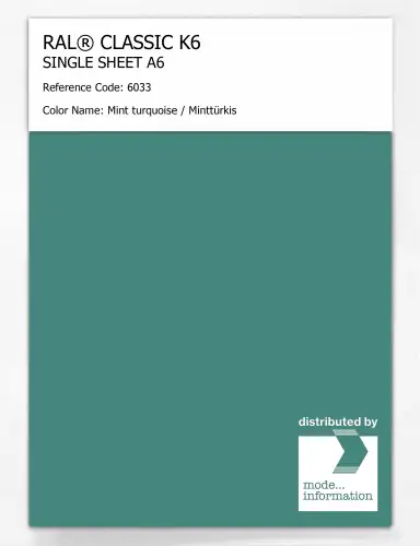 Artikelbild des Artikels “RAL® CLASSIC K6 SINGLE SHEET A6 6033 Mint turquoise / Minttürkis “