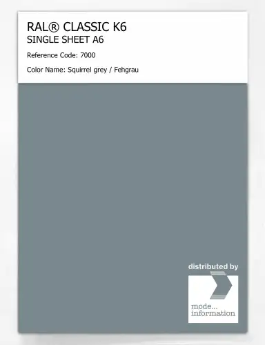 Artikelbild des Artikels “RAL® CLASSIC K6 SINGLE SHEET A6 7000 Squirrel grey / Fehgrau “