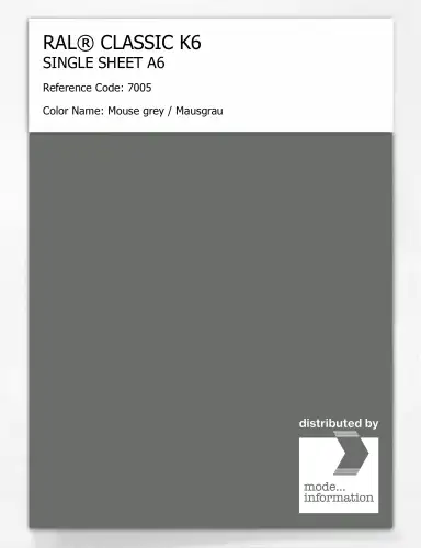 Artikelbild des Artikels “RAL® CLASSIC K6 SINGLE SHEET A6 7005 Mouse grey / Mausgrau “