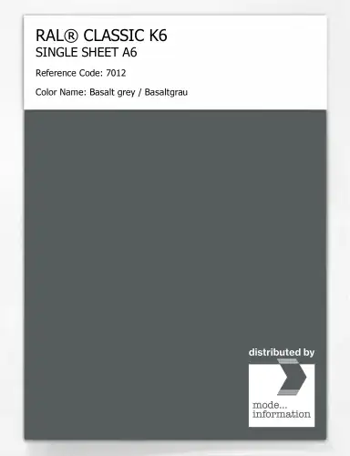 Artikelbild des Artikels “RAL® CLASSIC K6 SINGLE SHEET A6 7012 Basalt grey / Basaltgrau “