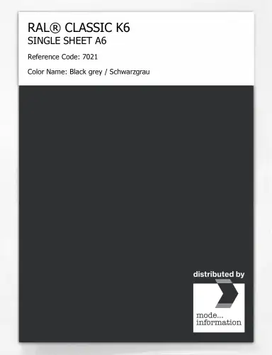 Artikelbild des Artikels “RAL® CLASSIC K6 SINGLE SHEET A6 7021 Black grey / Schwarzgrau “