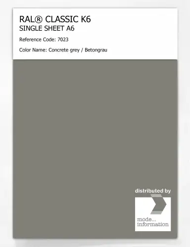 Artikelbild des Artikels “RAL® CLASSIC K6 SINGLE SHEET A6 7023 Concrete grey / Betongrau “