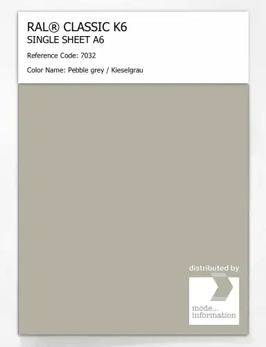 Artikelbild des Artikels “RAL® CLASSIC K6 SINGLE SHEET A6 7032 Pebble grey / Kieselgrau “