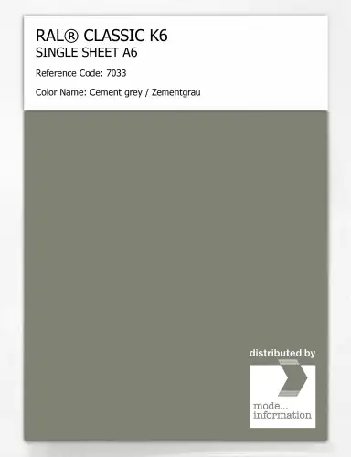 Artikelbild des Artikels “RAL® CLASSIC K6 SINGLE SHEET A6 7033 Cement grey / Zementgrau “