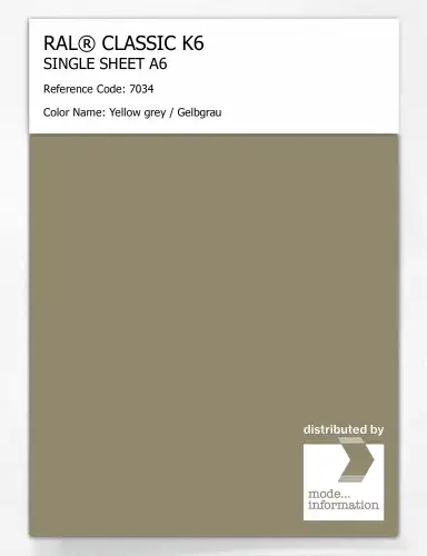 Artikelbild des Artikels “RAL® CLASSIC K6 SINGLE SHEET A6 7034 Yellow grey / Gelbgrau “