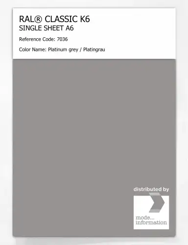 Artikelbild des Artikels “RAL® CLASSIC K6 SINGLE SHEET A6 7036 Platinum grey / Platingrau “