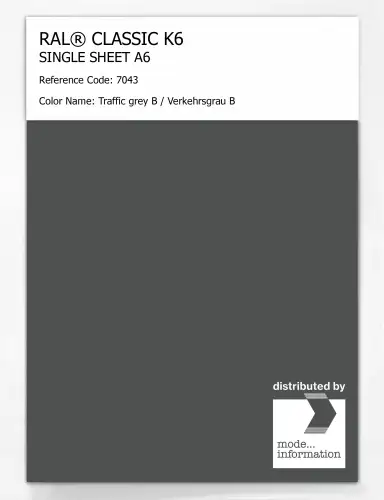 Artikelbild des Artikels “RAL® CLASSIC K6 SINGLE SHEET A6 7043 Traffic grey B / Verkehrsgrau B “