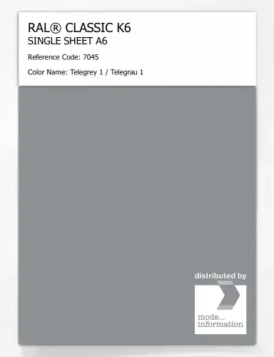 Artikelbild des Artikels “RAL® CLASSIC K6 SINGLE SHEET A6 7045 Telegrey 1 / Telegrau 1 “