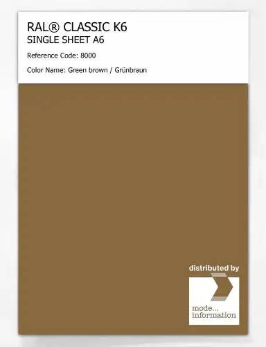Artikelbild des Artikels “RAL® CLASSIC K6 SINGLE SHEET A6 8000 Green brown / Grünbraun “