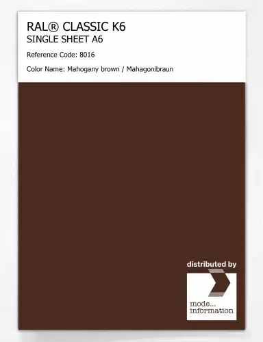 Artikelbild des Artikels “RAL® CLASSIC K6 SINGLE SHEET A6 8016 Mahogany brown / Mahagonibraun “