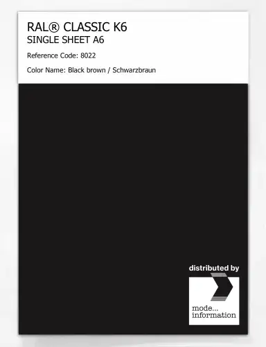 Artikelbild des Artikels “RAL® CLASSIC K6 SINGLE SHEET A6 8022 Black brown / Schwarzbraun “
