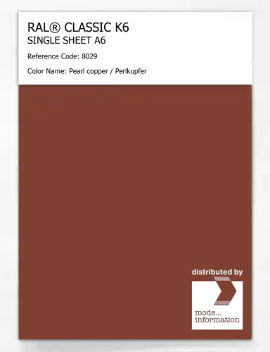 Artikelbild des Artikels “RAL® CLASSIC K6 SINGLE SHEET A6 8029 Pearl copper / Perlkupfer “