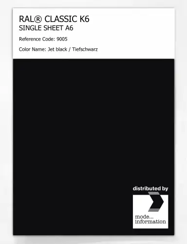 Artikelbild des Artikels “RAL® CLASSIC K6 SINGLE SHEET A6 9005 Jet black / Tiefschwarz “