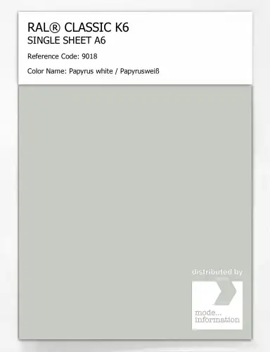 Artikelbild des Artikels “RAL® CLASSIC K6 SINGLE SHEET A6 9018 Papyrus white / Papyrusweiß “