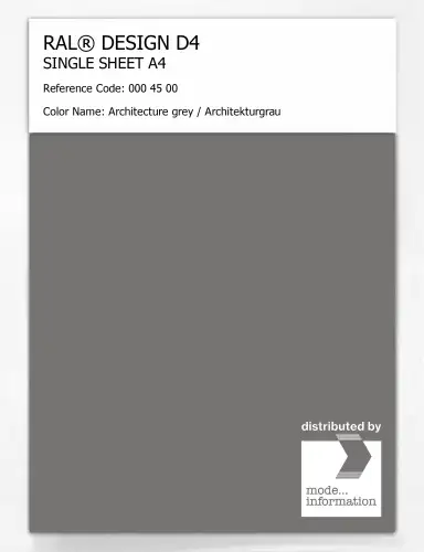 Artikelbild des Artikels “RAL® DESIGN D4 SINGLE SHEET A4 000 45 00 Architecture grey / Architekturgrau “