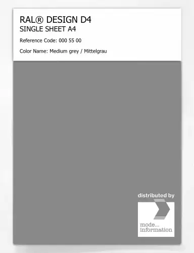 Artikelbild des Artikels “RAL® DESIGN D4 SINGLE SHEET A4 000 55 00 Medium grey / Mittelgrau “